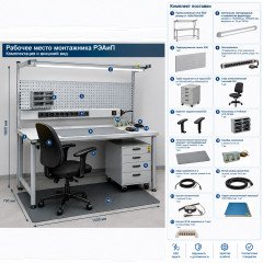 Рабочее место монтажника РЭАиП 1800.1500.700 мм